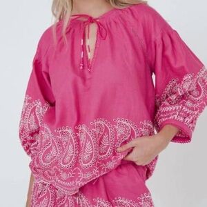 Melissa Newton fuchsia blouse size small